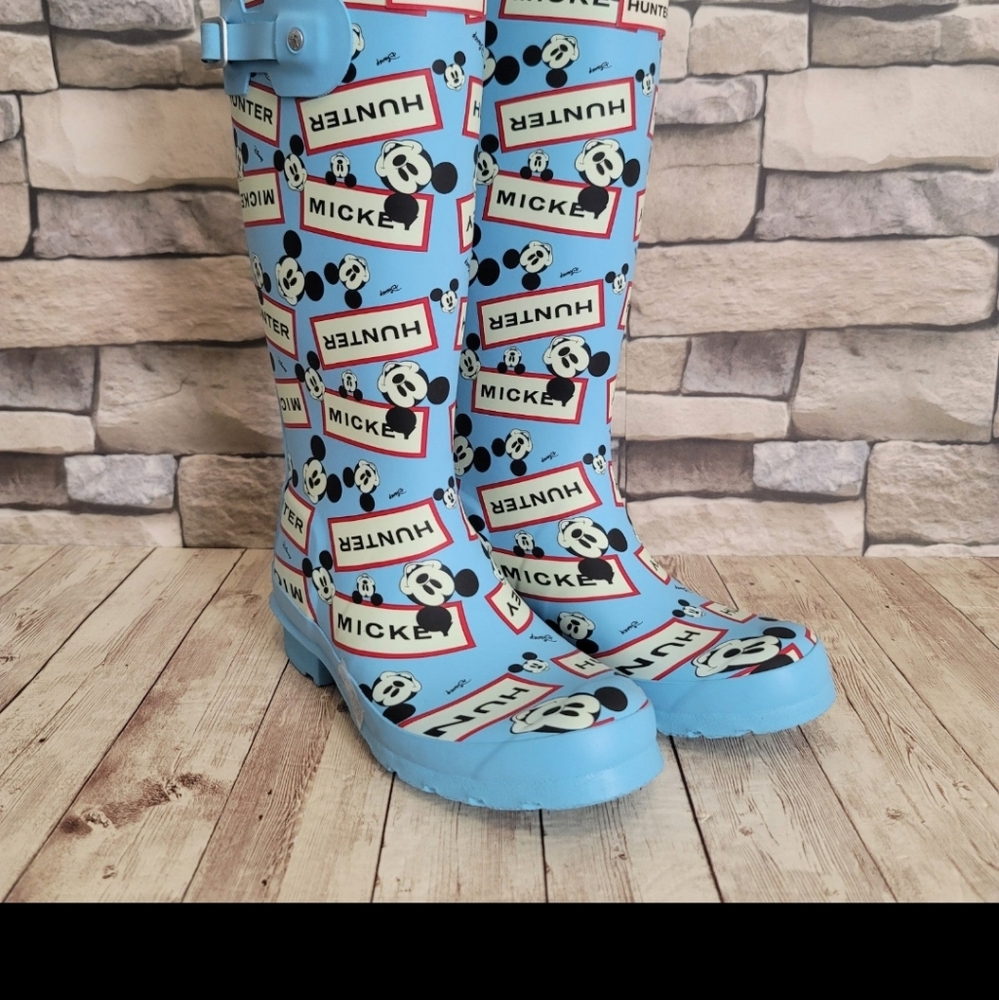 Authentic Hunter x Disney Mickey Mouse Tall Rainboots Boots 4B/5G
